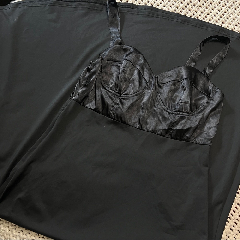 NWT Cider Corset Midi Dress L Black - Picture 3 of 8